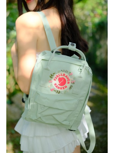 【新登場】Fjallraven Kanken Embroidery – Rose Whisper / Mint - Mini Size